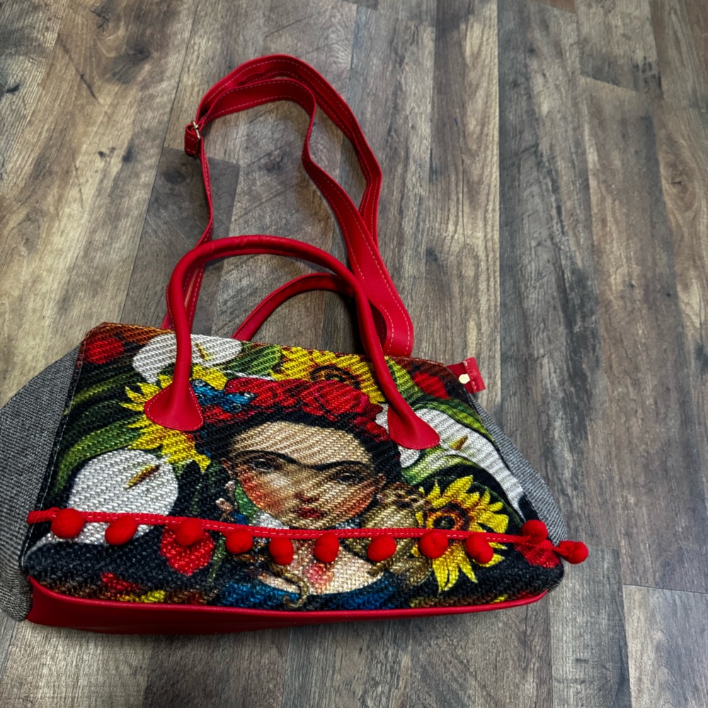 Vintage Frida Kahlo Floral Multicolor Tote
Handbag Gorgeous